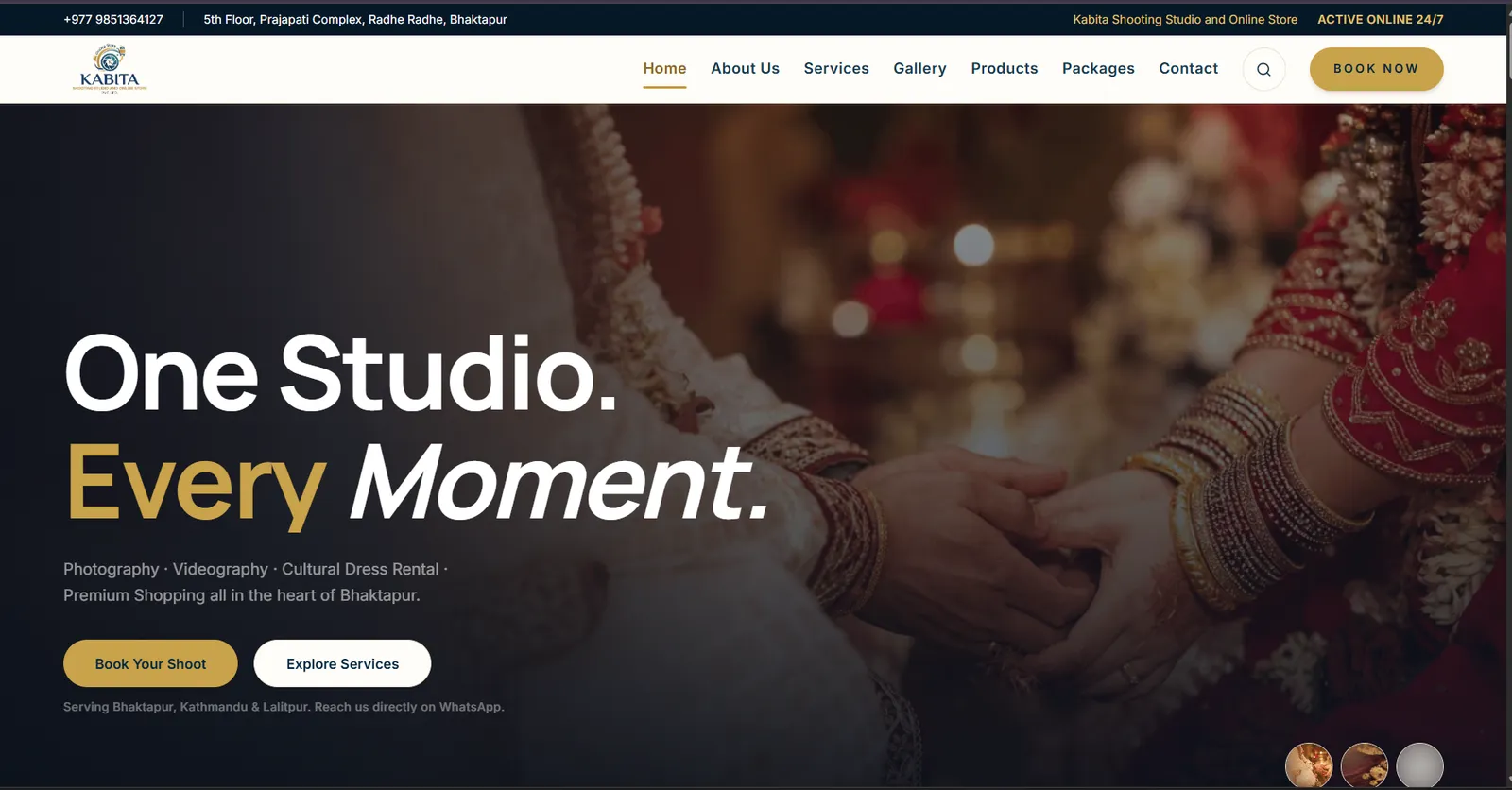 Kabita Studio homepage hero