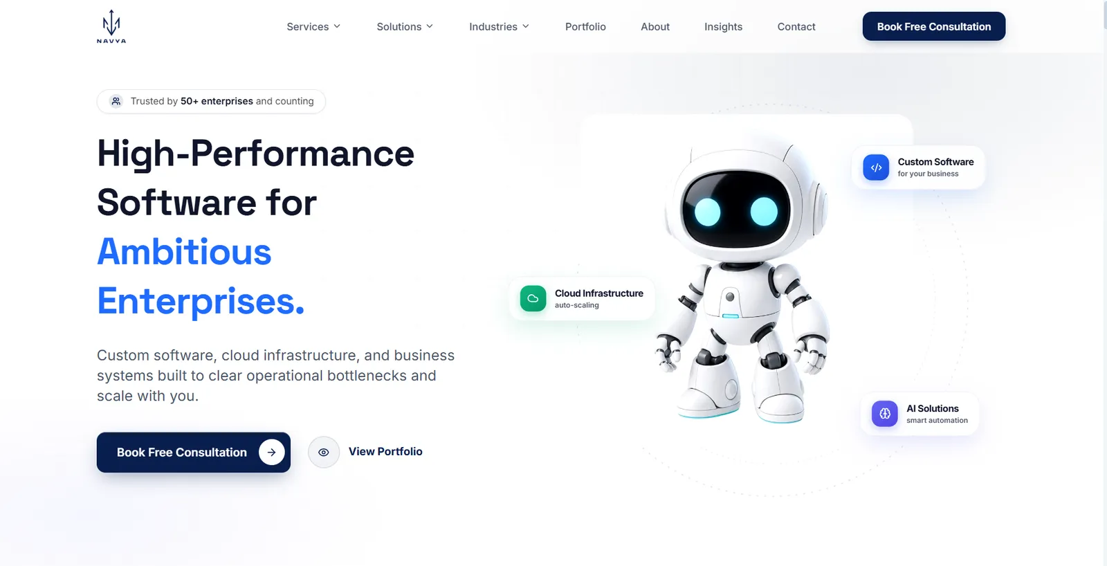 Navya homepage hero